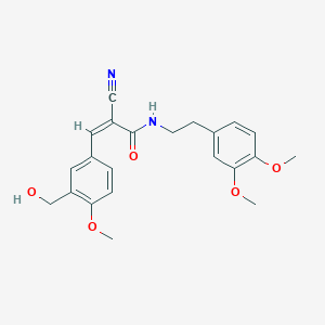 molecular formula C22H24N2O5 B4283997 2-cyano-N-[2-(3,4-dimethoxyphenyl)ethyl]-3-[3-(hydroxymethyl)-4-methoxyphenyl]acrylamide 