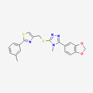 3-(1,3-benzodioxol-5-yl)-4-methyl-5-({[2-(3-methylphenyl)-1,3-thiazol-4-yl]methyl}thio)-4H-1,2,4-triazole