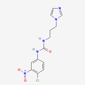 molecular formula C13H14ClN5O3 B4284009 N-(4-chloro-3-nitrophenyl)-N'-[3-(1H-imidazol-1-yl)propyl]urea 