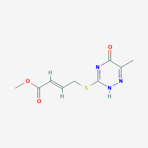 molecular formula C9H11N3O3S B428401 methyl (E)-4-[(6-methyl-5-oxo-2H-1,2,4-triazin-3-yl)sulfanyl]but-2-enoate 