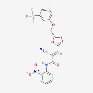 molecular formula C22H14F3N3O5 B4284015 2-cyano-N-(2-nitrophenyl)-3-(5-{[3-(trifluoromethyl)phenoxy]methyl}-2-furyl)acrylamide 