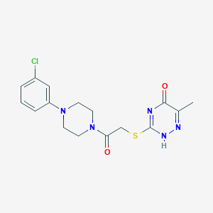 molecular formula C16H18ClN5O2S B428402 3-[2-[4-(3-chlorophenyl)piperazin-1-yl]-2-oxoethyl]sulfanyl-6-methyl-2H-1,2,4-triazin-5-one 