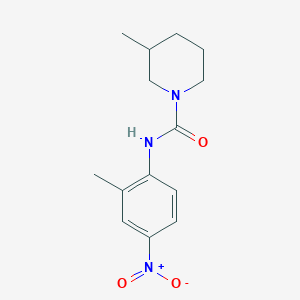 molecular formula C14H19N3O3 B4284023 3-methyl-N-(2-methyl-4-nitrophenyl)-1-piperidinecarboxamide 