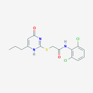 N-(2,6-dichlorophenyl)-2-[(4-oxo-6-propyl-1H-pyrimidin-2-yl)sulfanyl]acetamide