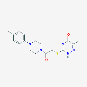 molecular formula C17H21N5O2S B428404 6-methyl-3-[2-[4-(4-methylphenyl)piperazin-1-yl]-2-oxoethyl]sulfanyl-2H-1,2,4-triazin-5-one 