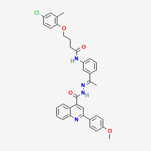 4-(4-chloro-2-methylphenoxy)-N-[3-(N-{[2-(4-methoxyphenyl)-4-quinolinyl]carbonyl}ethanehydrazonoyl)phenyl]butanamide