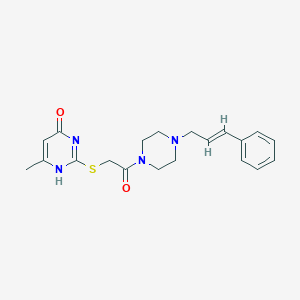 6-methyl-2-[2-oxo-2-[4-[(E)-3-phenylprop-2-enyl]piperazin-1-yl]ethyl]sulfanyl-1H-pyrimidin-4-one