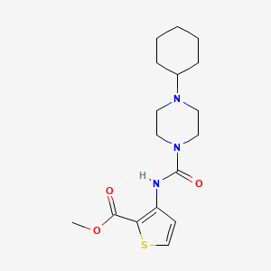 molecular formula C17H25N3O3S B4284102 methyl 3-{[(4-cyclohexyl-1-piperazinyl)carbonyl]amino}-2-thiophenecarboxylate 