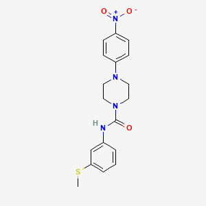 molecular formula C18H20N4O3S B4284119 N-[3-(methylthio)phenyl]-4-(4-nitrophenyl)-1-piperazinecarboxamide 
