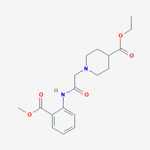 molecular formula C18H24N2O5 B428413 Ethyl 1-{2-[2-(methoxycarbonyl)anilino]-2-oxoethyl}-4-piperidinecarboxylate 