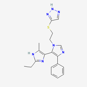 molecular formula C19H21N7S B4284141 2-ethyl-5-methyl-5'-phenyl-3'-[2-(1H-1,2,3-triazol-5-ylthio)ethyl]-3H,3'H-4,4'-biimidazole 