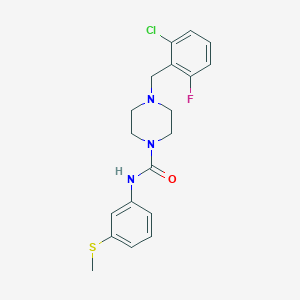 molecular formula C19H21ClFN3OS B4284146 4-(2-chloro-6-fluorobenzyl)-N-[3-(methylthio)phenyl]-1-piperazinecarboxamide 