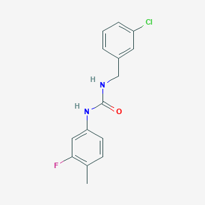 molecular formula C15H14ClFN2O B4284200 N-(3-chlorobenzyl)-N'-(3-fluoro-4-methylphenyl)urea 
