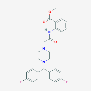 molecular formula C27H27F2N3O3 B428422 Methyl 2-[({4-[bis(4-fluorophenyl)methyl]-1-piperazinyl}acetyl)amino]benzoate 