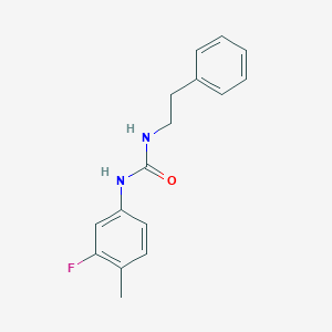 molecular formula C16H17FN2O B4284240 N-(3-fluoro-4-methylphenyl)-N'-(2-phenylethyl)urea 