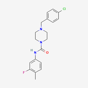 molecular formula C19H21ClFN3O B4284244 4-(4-chlorobenzyl)-N-(3-fluoro-4-methylphenyl)-1-piperazinecarboxamide 