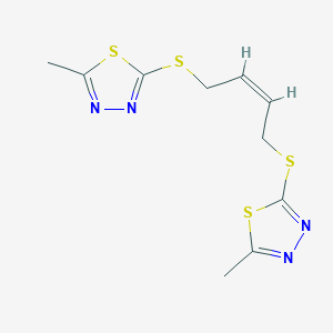 2-Methyl-5-({4-[(5-methyl-1,3,4-thiadiazol-2-yl)sulfanyl]-2-butenyl}sulfanyl)-1,3,4-thiadiazole