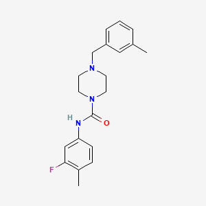 molecular formula C20H24FN3O B4284256 N-(3-fluoro-4-methylphenyl)-4-(3-methylbenzyl)-1-piperazinecarboxamide 