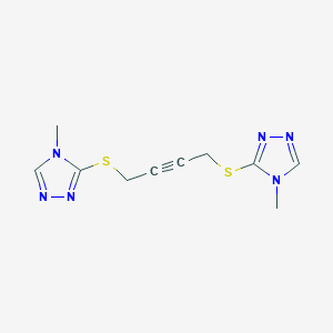 molecular formula C10H12N6S2 B428428 4-methyl-3-({4-[(4-methyl-4H-1,2,4-triazol-3-yl)sulfanyl]-2-butynyl}sulfanyl)-4H-1,2,4-triazole 