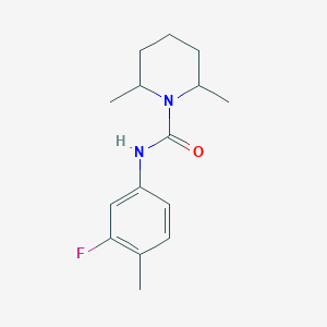 molecular formula C15H21FN2O B4284283 N-(3-fluoro-4-methylphenyl)-2,6-dimethyl-1-piperidinecarboxamide 