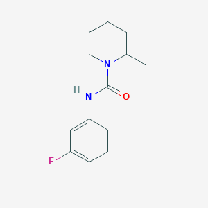 molecular formula C14H19FN2O B4284294 N-(3-fluoro-4-methylphenyl)-2-methyl-1-piperidinecarboxamide 