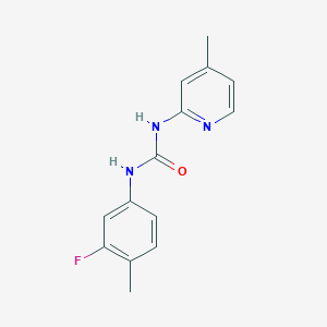 molecular formula C14H14FN3O B4284321 N-(3-fluoro-4-methylphenyl)-N'-(4-methyl-2-pyridinyl)urea 