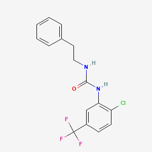molecular formula C16H14ClF3N2O B4284333 N-[2-chloro-5-(trifluoromethyl)phenyl]-N'-(2-phenylethyl)urea 