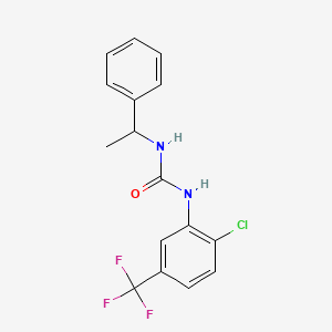 molecular formula C16H14ClF3N2O B4284339 N-[2-chloro-5-(trifluoromethyl)phenyl]-N'-(1-phenylethyl)urea 