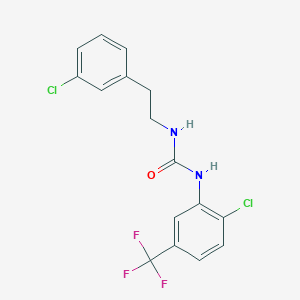 molecular formula C16H13Cl2F3N2O B4284343 N-[2-(3-chlorophenyl)ethyl]-N'-[2-chloro-5-(trifluoromethyl)phenyl]urea 