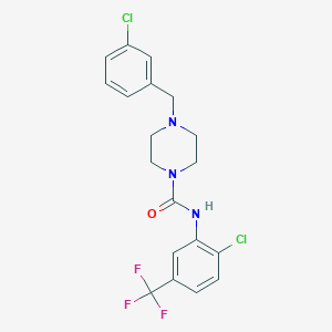 molecular formula C19H18Cl2F3N3O B4284367 4-(3-chlorobenzyl)-N-[2-chloro-5-(trifluoromethyl)phenyl]-1-piperazinecarboxamide 