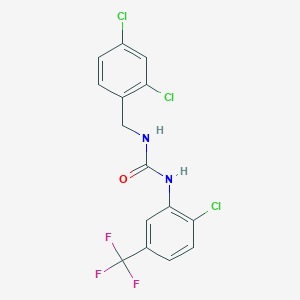 molecular formula C15H10Cl3F3N2O B4284373 N-[2-chloro-5-(trifluoromethyl)phenyl]-N'-(2,4-dichlorobenzyl)urea 