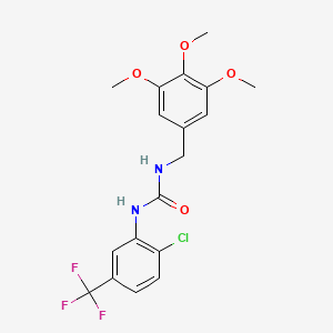 molecular formula C18H18ClF3N2O4 B4284387 N-[2-chloro-5-(trifluoromethyl)phenyl]-N'-(3,4,5-trimethoxybenzyl)urea 
