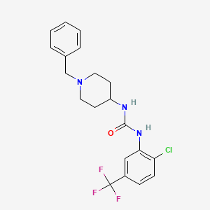 molecular formula C20H21ClF3N3O B4284396 N-(1-benzyl-4-piperidinyl)-N'-[2-chloro-5-(trifluoromethyl)phenyl]urea 