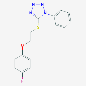 molecular formula C15H13FN4OS B428440 5-{[2-(4-fluorophenoxy)ethyl]sulfanyl}-1-phenyl-1H-tetraazole 