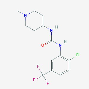 molecular formula C14H17ClF3N3O B4284414 N-[2-chloro-5-(trifluoromethyl)phenyl]-N'-(1-methyl-4-piperidinyl)urea 