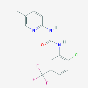 molecular formula C14H11ClF3N3O B4284419 N-[2-chloro-5-(trifluoromethyl)phenyl]-N'-(5-methyl-2-pyridinyl)urea 