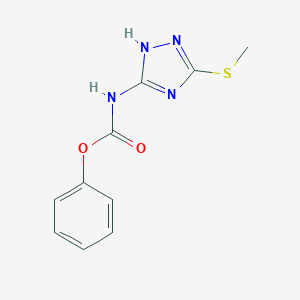 molecular formula C10H10N4O2S B428443 phenyl 5-(methylsulfanyl)-4H-1,2,4-triazol-3-ylcarbamate 