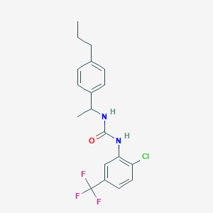 molecular formula C19H20ClF3N2O B4284434 N-[2-chloro-5-(trifluoromethyl)phenyl]-N'-[1-(4-propylphenyl)ethyl]urea 