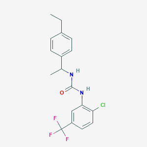 molecular formula C18H18ClF3N2O B4284439 N-[2-chloro-5-(trifluoromethyl)phenyl]-N'-[1-(4-ethylphenyl)ethyl]urea 