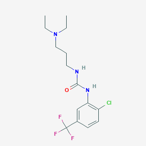 molecular formula C15H21ClF3N3O B4284442 N-[2-chloro-5-(trifluoromethyl)phenyl]-N'-[3-(diethylamino)propyl]urea 