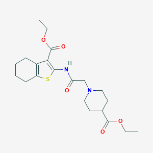 Ethyl 1-(2-{[3-(ethoxycarbonyl)-4,5,6,7-tetrahydro-1-benzothien-2-yl]amino}-2-oxoethyl)-4-piperidinecarboxylate