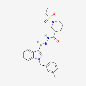 molecular formula C25H30N4O3S B4284464 1-(ethylsulfonyl)-N'-{[1-(3-methylbenzyl)-1H-indol-3-yl]methylene}-3-piperidinecarbohydrazide 