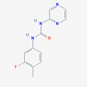 molecular formula C12H11FN4O B4284508 N-(3-fluoro-4-methylphenyl)-N'-2-pyrazinylurea 