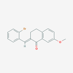 molecular formula C18H15BrO2 B428453 2-(2-bromobenzylidene)-7-methoxy-3,4-dihydro-1(2H)-naphthalenone 