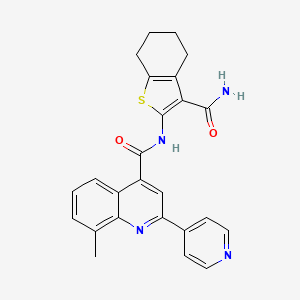 molecular formula C25H22N4O2S B4284536 N-[3-(aminocarbonyl)-4,5,6,7-tetrahydro-1-benzothien-2-yl]-8-methyl-2-(4-pyridinyl)-4-quinolinecarboxamide 