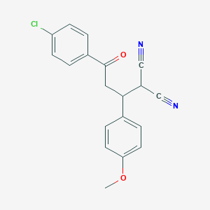 2-(3-(4-Chlorophenyl)-1-(4-methoxyphenyl)-3-oxopropyl)malononitrile