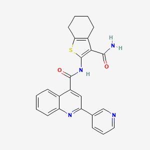 molecular formula C24H20N4O2S B4284543 N-[3-(aminocarbonyl)-4,5,6,7-tetrahydro-1-benzothien-2-yl]-2-(3-pyridinyl)-4-quinolinecarboxamide 