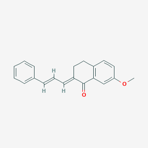 molecular formula C20H18O2 B428455 7-methoxy-2-(3-phenyl-2-propenylidene)-3,4-dihydro-1(2H)-naphthalenone 