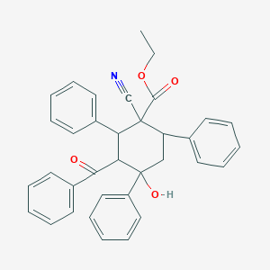 Ethyl 3-benzoyl-1-cyano-4-hydroxy-2,4,6-triphenylcyclohexanecarboxylate