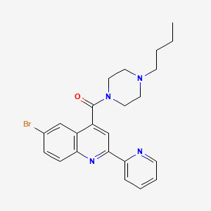 molecular formula C23H25BrN4O B4284588 6-bromo-4-[(4-butyl-1-piperazinyl)carbonyl]-2-(2-pyridinyl)quinoline 
